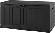 Scatola da giardino da 300 l, impermeabile con coperchio, contenitore per cuscini in plastica, contenitore XXL per cuscini, attrezzi da giardino e giocattoli per bambini (nero)