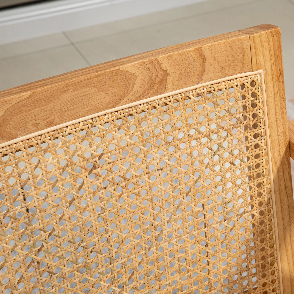 Sedia da pranzo imbottita in legno di caucci¨´ ¨C Xylo ¨C rivestimento tessuto effetto lino crema