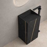 Lavabo da centro stanza lukas in stone artificiale nero e nocciola *** confezione 1