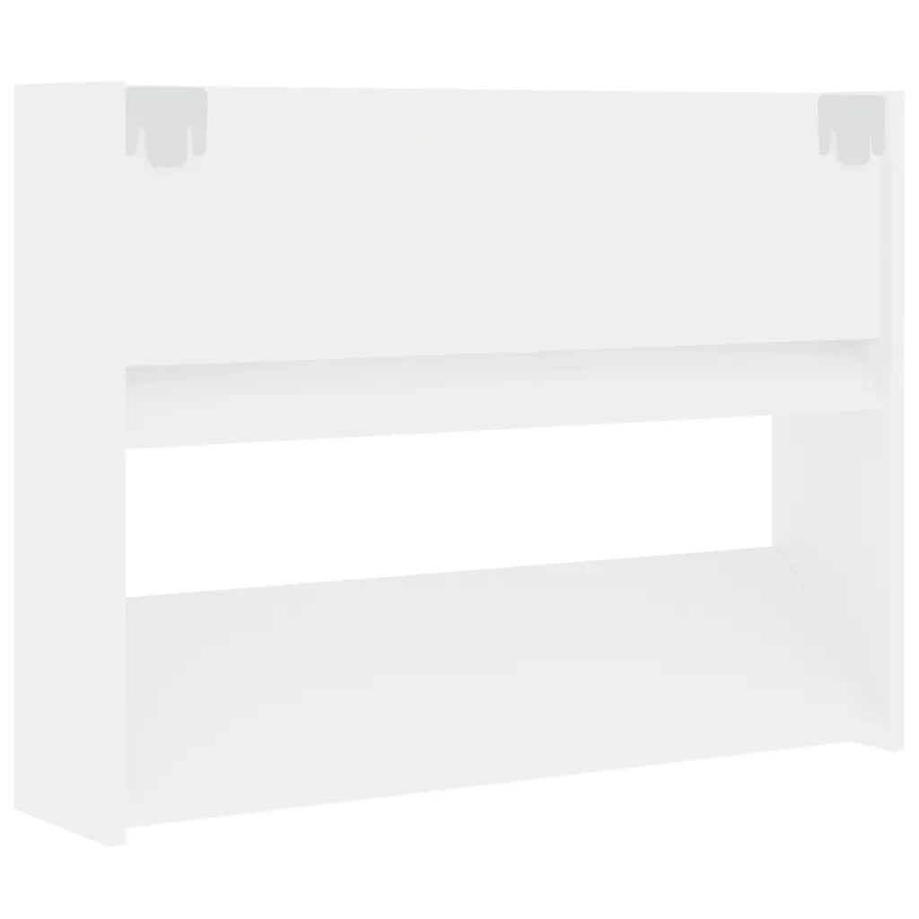 Scarpiere a Muro 2pz Bianche 80x18x60 cm in Legno Multistrato