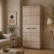 Armadio Camera da Letto Mostaarr, Guardaroba 2 Ante Appendiabiti, 80x194h cm Marrone Rovere