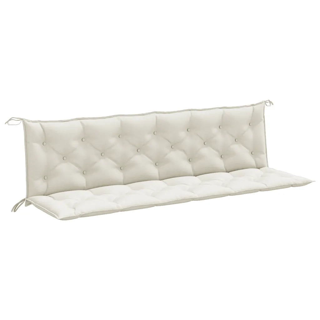 Cuscini Panca Giardino 2pz Crema MÃ©lange 200x50x7 cm Tessuto