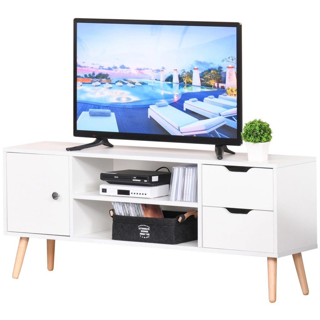 Mobile TV con cassetti e ripiani ¨C Xylo ¨C Bianco 120x28x44 cm