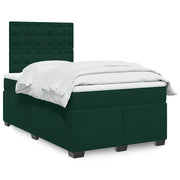 Giroletto a Molle con Materasso Verde Scuro 120x200 cm Velluto