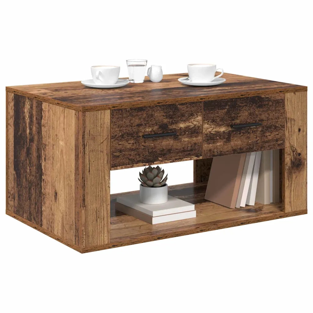 Tavolino da salotto con cassetto Legno vecchio 80 x 50 x 40 cm 881129