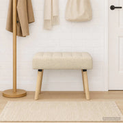 Panchina trapuntata a canale Crema 60 x 40 x 45 cm Tessuto 42038466