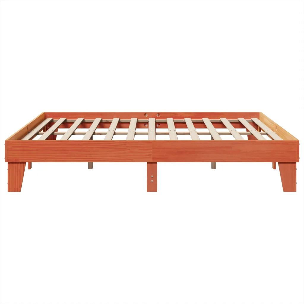 vidaXL Letto senza Materasso Marrone Cera 200x200 cm in Legno di Pino