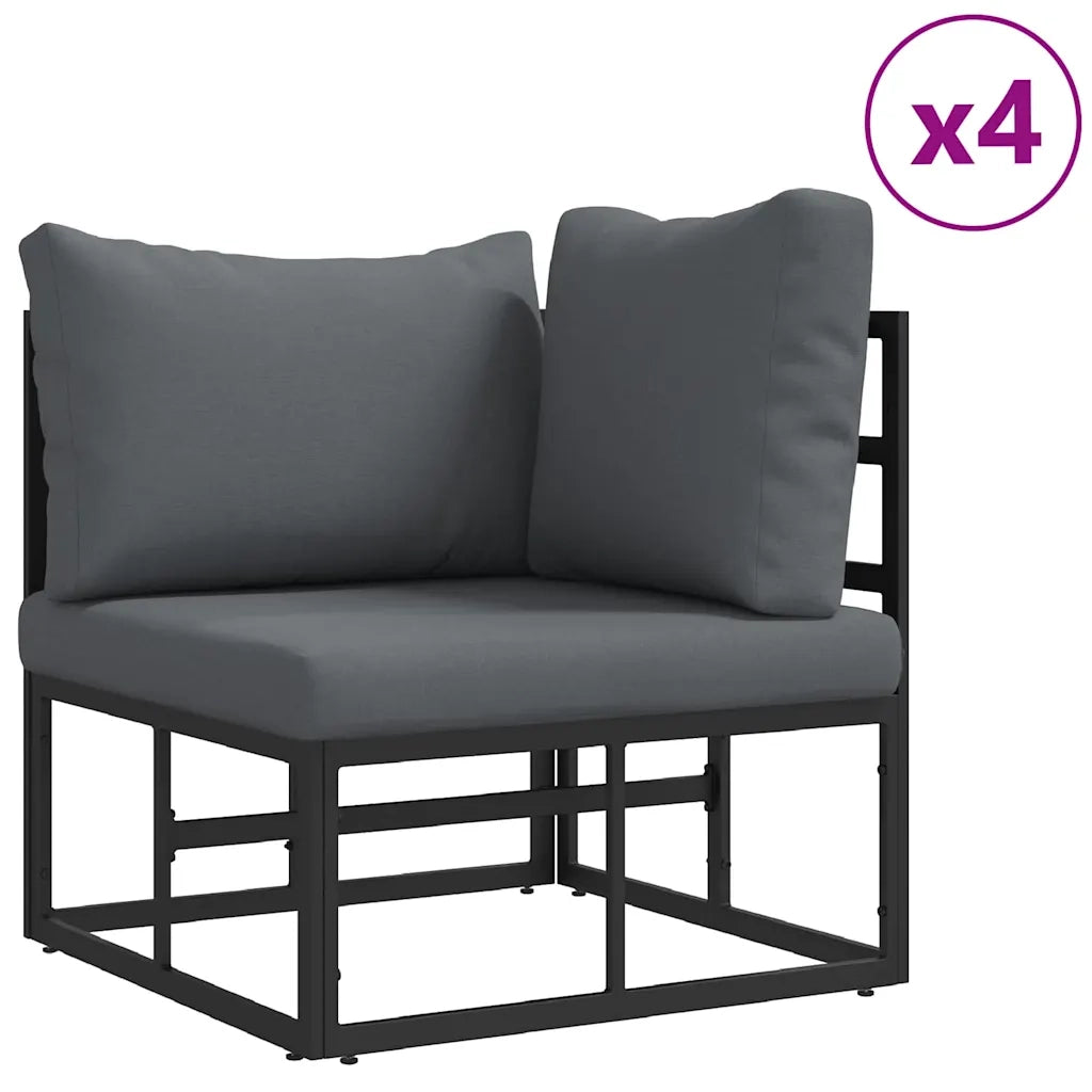 vidaXL Set Divano da Giardino 8 pcs Nero Alluminio