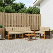 Set di divani da esterno 7 pz Naturale e Beige 3381785