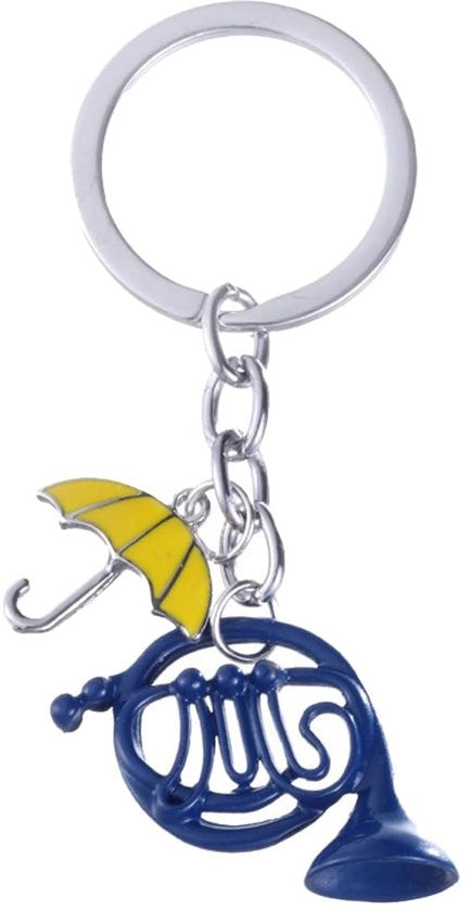 Accessorio per chiavi con forma di corno francese - blu email - hanger per ombrello - regalo per compleanno - accessorio per chiavi/zaini - duraturo e carino - accessorio per chiavi