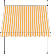 Luifello Rullante - Luifello Estendibile - Giallo e Bianco - 300x120 cm - Acciaio e Tessuto - Impermeabile - Protezione UV