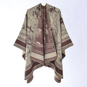 Nuovo scialle/sciarpa reversibile in jacquard stampato, scialle double-face in cashmere