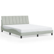 Letto matrimoniale | Letto per adulti | Giroletto senza Materasso Hanko Grigio Chiaro 160x200 cm Velluto