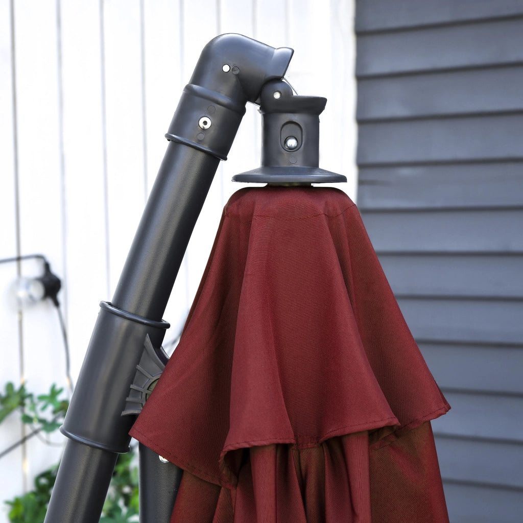 Ombrellone da Giardino Parasole Inclinabile ¨C Zephmum ¨C Grigio ?295 cm Base in Acciaio