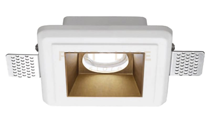 GFA632- FARETTO IN GESSO FINITURA RAME GIALLO DA INCASSO 1 LUCE ATTACCO GU10 12X12CM