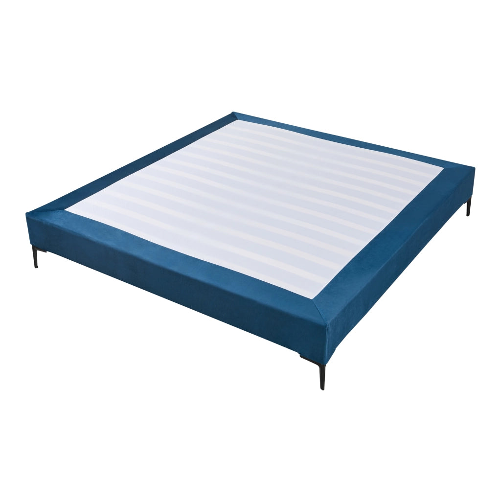 Letto Matrimoniale Lilla con Materasso 180x200 cm Fodera Protettiva Blu [en.casa]