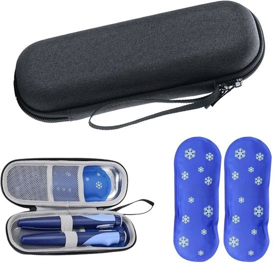 Carrello refrigerato per insulina - Carrello per diabetici - 2 pezzi - Tas EVA di stoccaggio - Tas di stoccaggio portatile e refrigerato per insulina - Mantieni l'insulina fresca durante uscite, viaggi, lavoro o sport - Tas di stoccaggio trasportabile