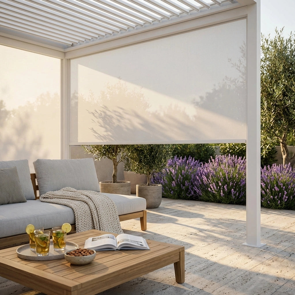 Parete laterale per pergola in alluminio textilene - TONY