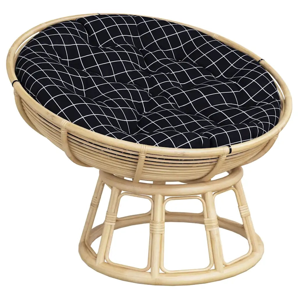 Cuscino Rotondo Nero Motivo a Quadri ? 100x11 cm Tessuto Oxford
