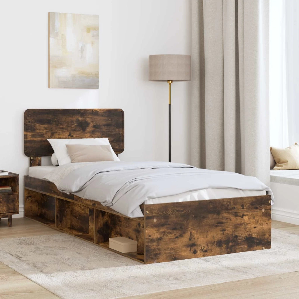 Struttura del letto Rovere fumé 75 x 190 cm Pino massello 3412145