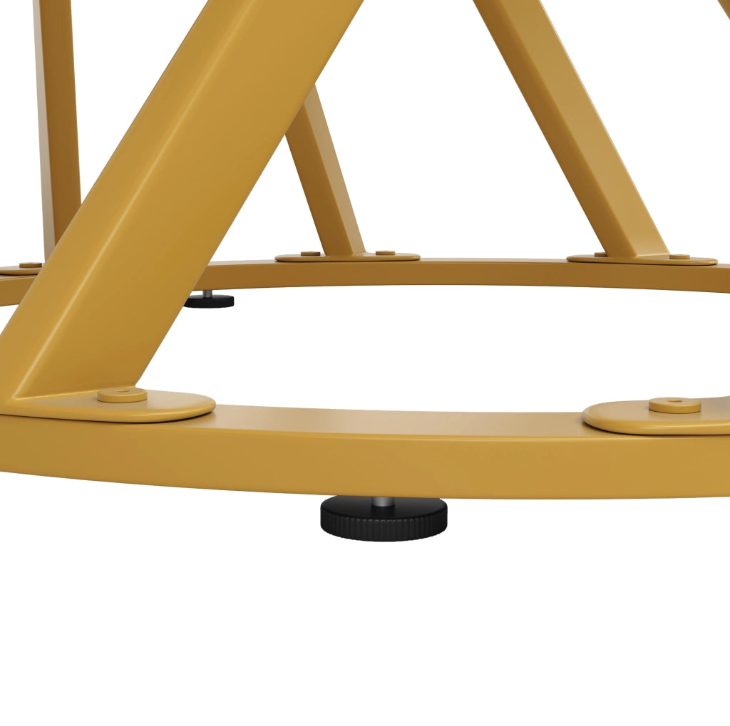 Tavolo da pranzo 80x80x76 cm con gambe regolabili; MDF e metallo; bianco e oro