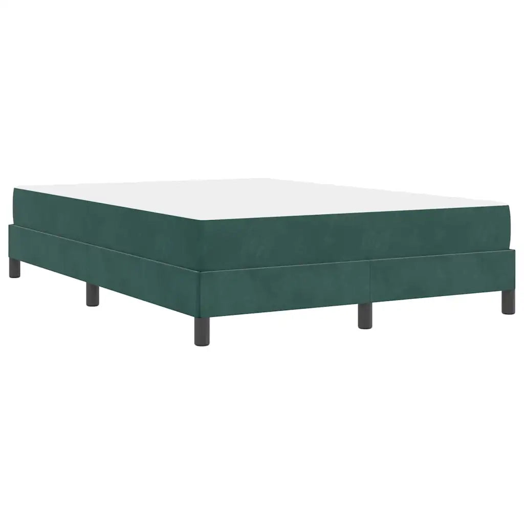 Letto a molle con materasso Verde Scuro 160 x 220 cm Tessuto