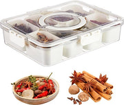 Snackbox con coperchio 8 contenitori rimovibili - snackbox 31 x 23,5 cm - snackboard distribuzione - snackkommetto con maniglia - caramelle, veggie, biscotti - noci, frutta