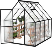 Serra da giardino in alluminio, con base da 6 cm e piastra in policarbonato da 4 mm, per pomodori, da giardino, resistente ai raggi UV, resistente alle intemperie, per il giardino, 230 x 180 x