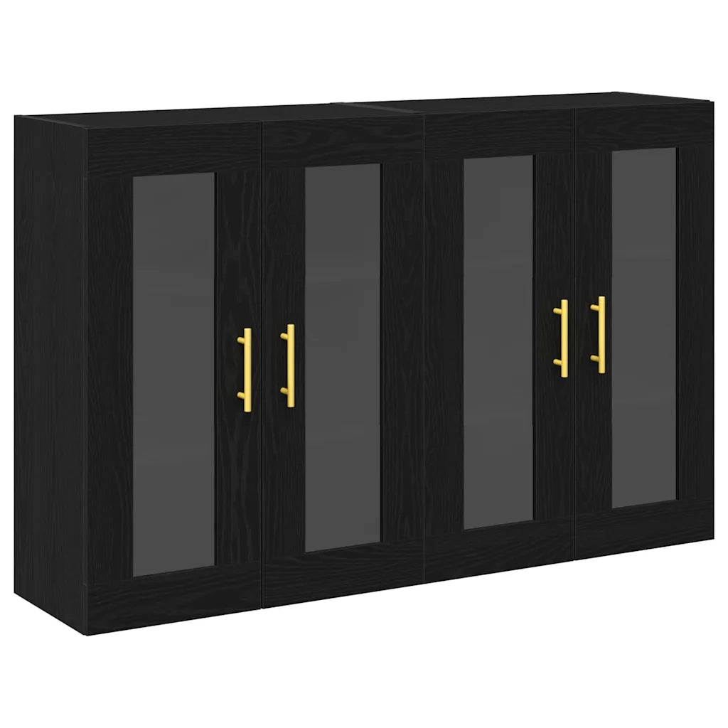 Armadi da Parete 2 pcs Rovere Nero 69,5 x 34 x 90 cm 3334307