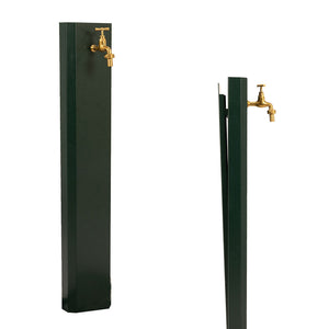 Fontana da Giardino Design a Colonna Ovale Rubinetto in Ottone Senza Base Verde