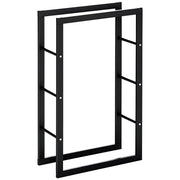 Porta Legna da Camino ¨C zephmum ¨C 60x25x100 cm Metallo Nero