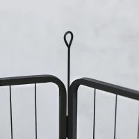 Recinto per Cani a 6 Pannelli Modulabili Pieghevole con Porta in Acciaio, Altezza 80 cm, Grigio Scuro