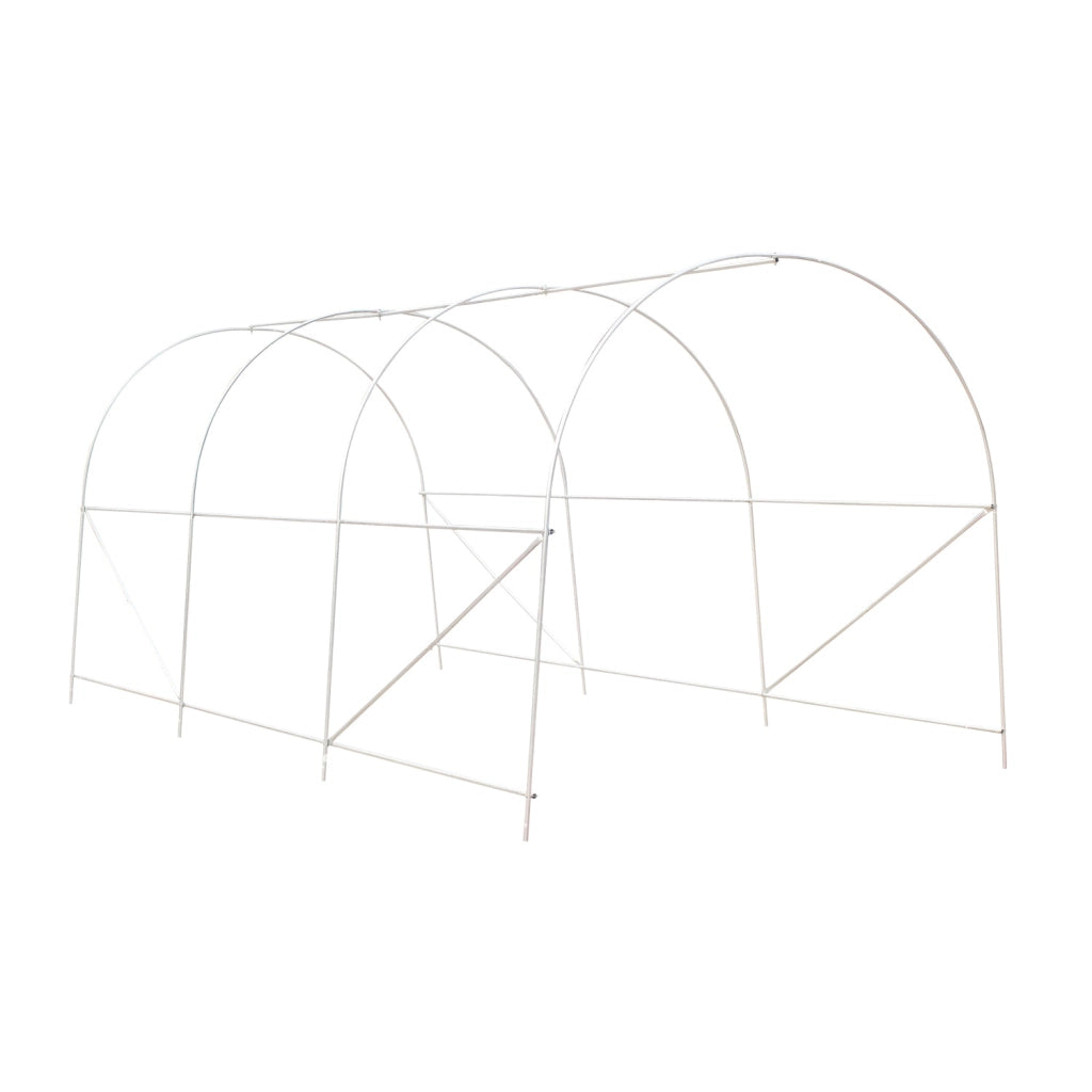 Serra a Tunnel da Giardino con Tetto Arrotondato 4,5x2x2m in PE e Metallo Verde
