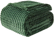 Deconfortabile Fluffy 3D Touch Experience Fleecedeken, Piuma morbida e calda, Deconfortabile per divano, Deconfortabile per letto, Deconfortabile per salotto, Verde scuro, 130 x 150 cm
