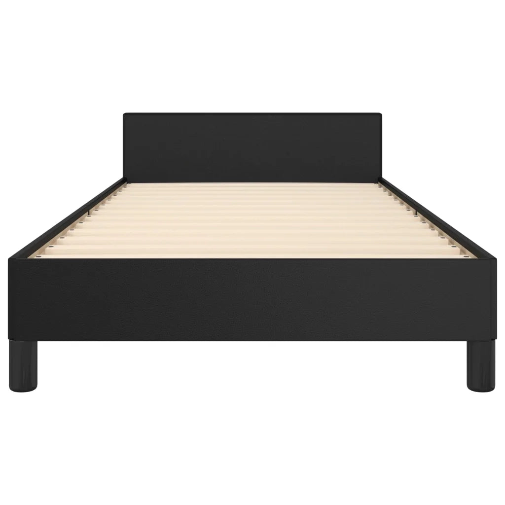 Giroletto con Testiera-Struttura Letto con testiera Nero 80x200 cm in Similpelle 158063