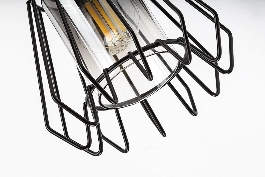 Applique industriale nera orientabile vetro fumé E14 Rabalux