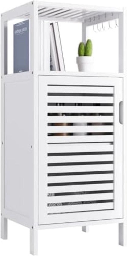 Cassettiere con Porte - Cassetto con Sostegni a Piedi - Bianco
