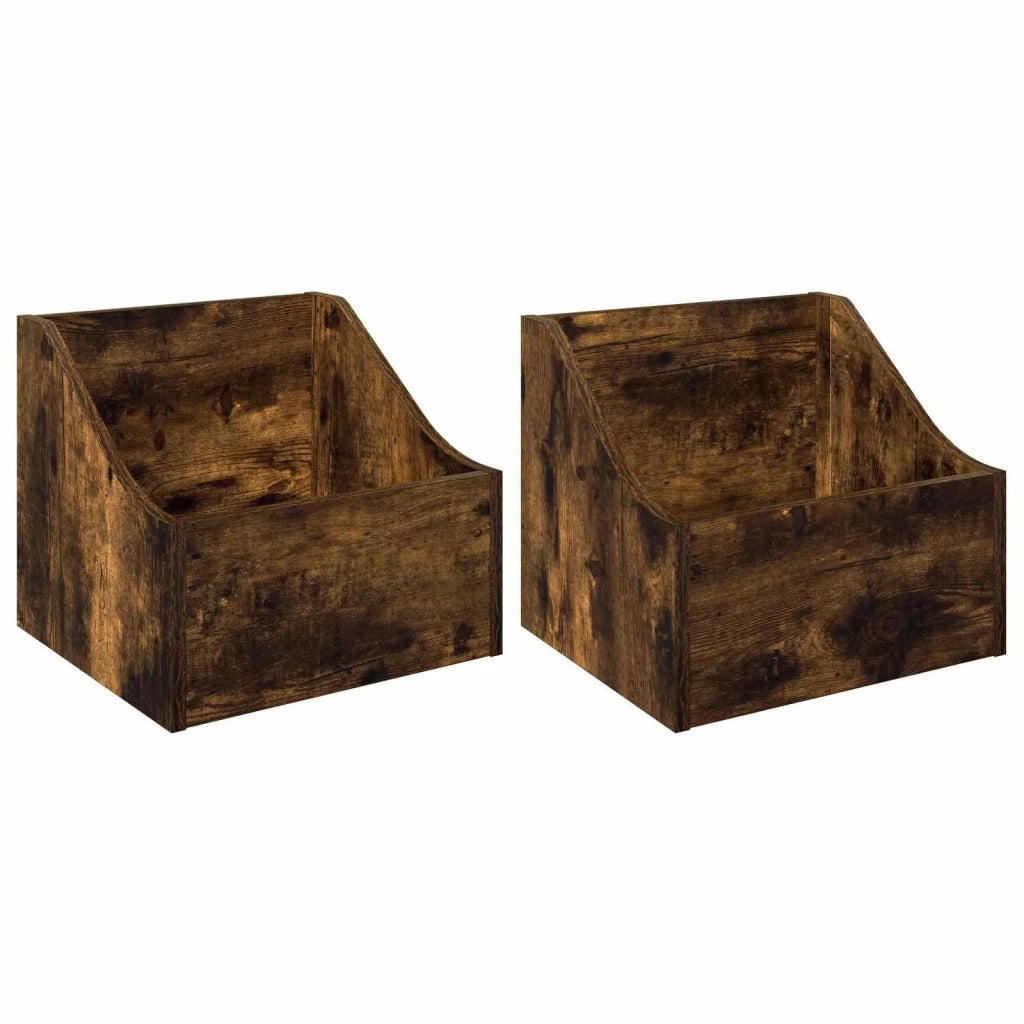 Scatola per dischi LP 2 pz Rovere Fumo 37 x 33 x 32 cm 8012771