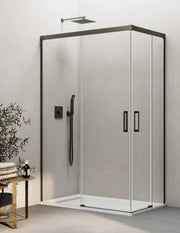Box doccia ingresso angolare 2+2 THALASSA (BASIC) 110x75 cm Titanio vetro trasparente