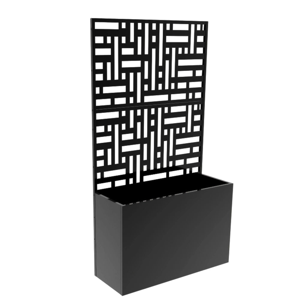 Fioriera con Spalliera Bernalda a 4 Rotelle 146 x 83 x 31 cm - Acciaio Nero casa.pro