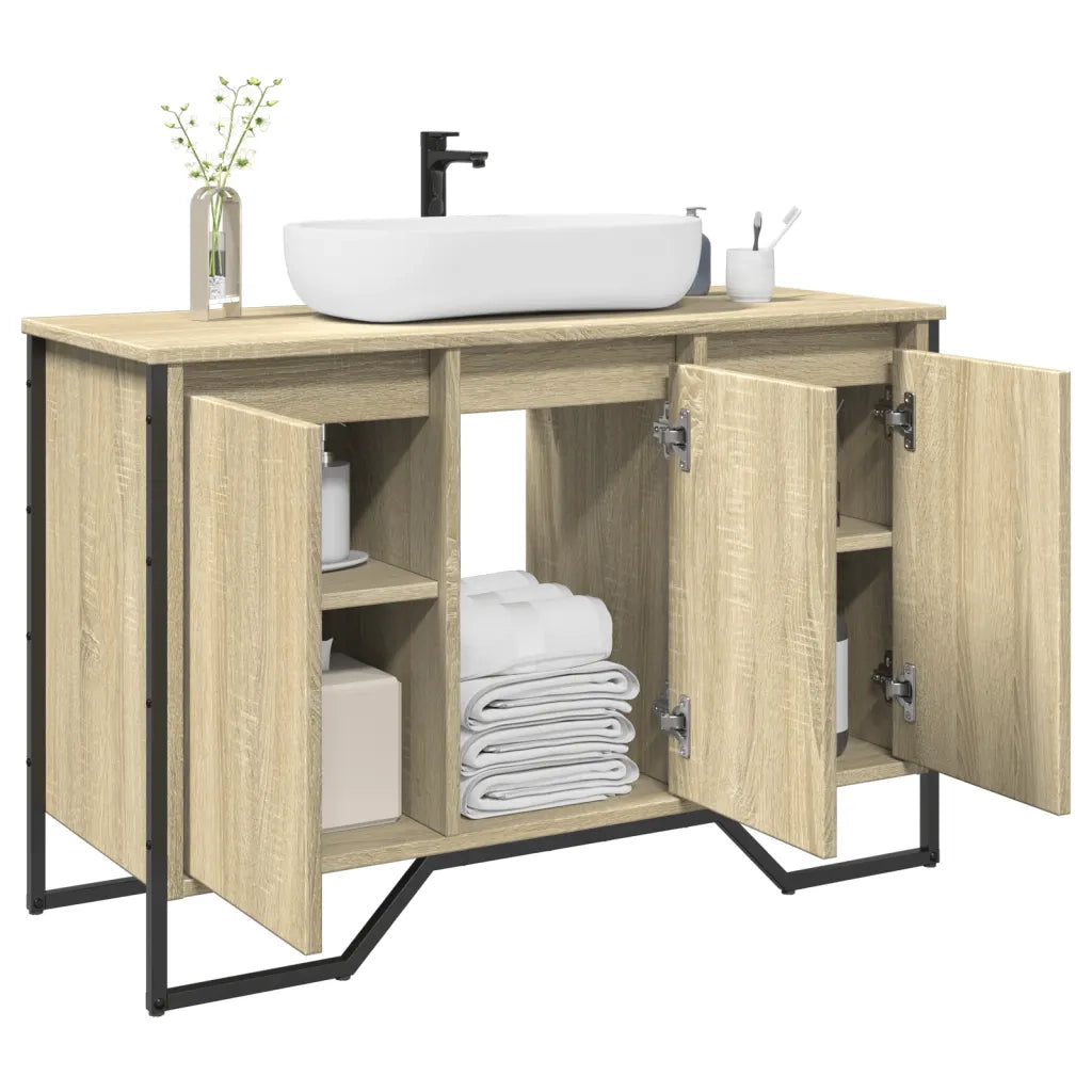 Mobile Lavabo Bagno Rovere Sonoma 91x35x60 cm in Truciolato 848660