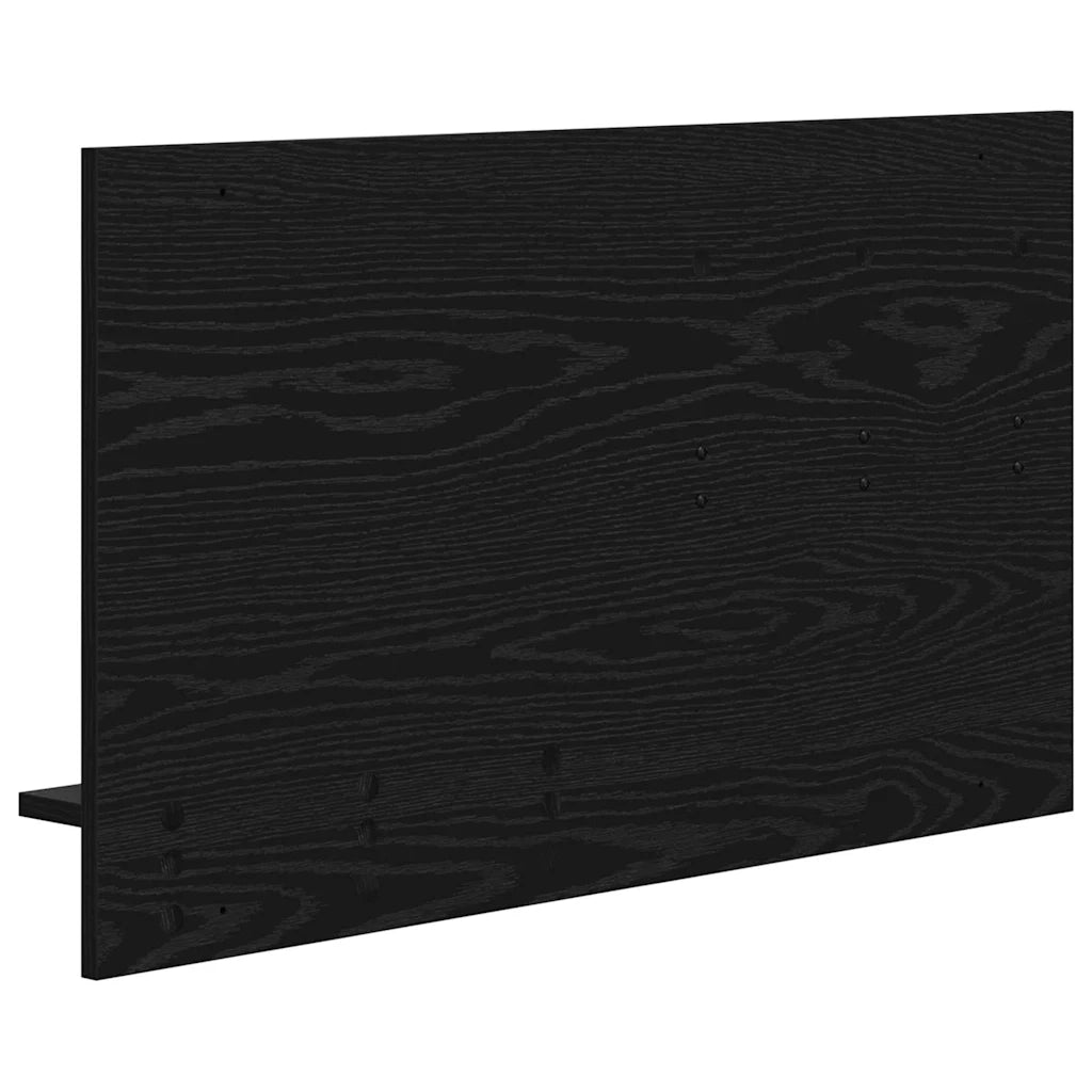 vidaXL Appendiabiti a muro con lo scaffale Rovere nero 90 x 10 x 50 cm
