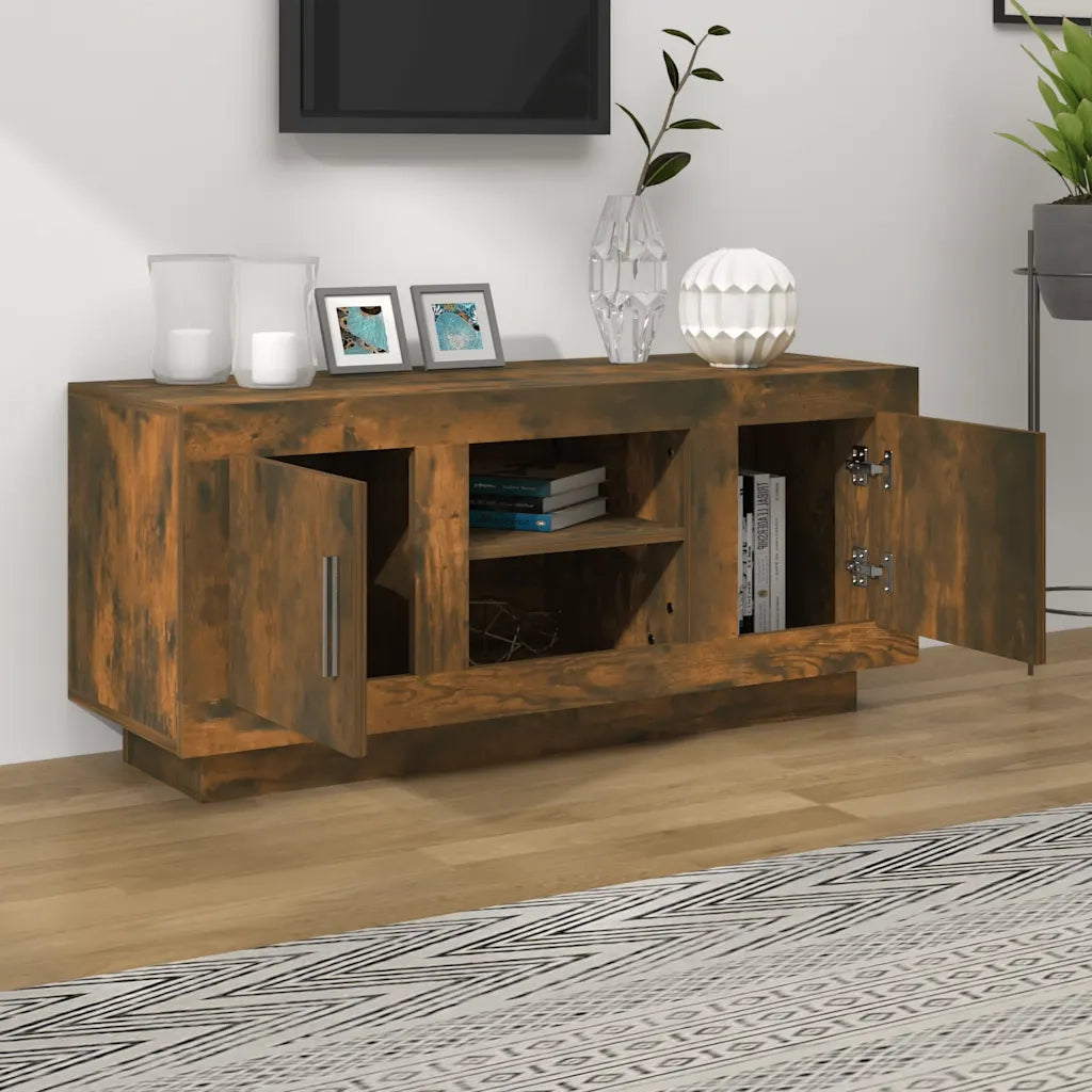 Mobile TV Rovere Fumo 102x35x45 cm in Legno Multistrato cod mxl 16707