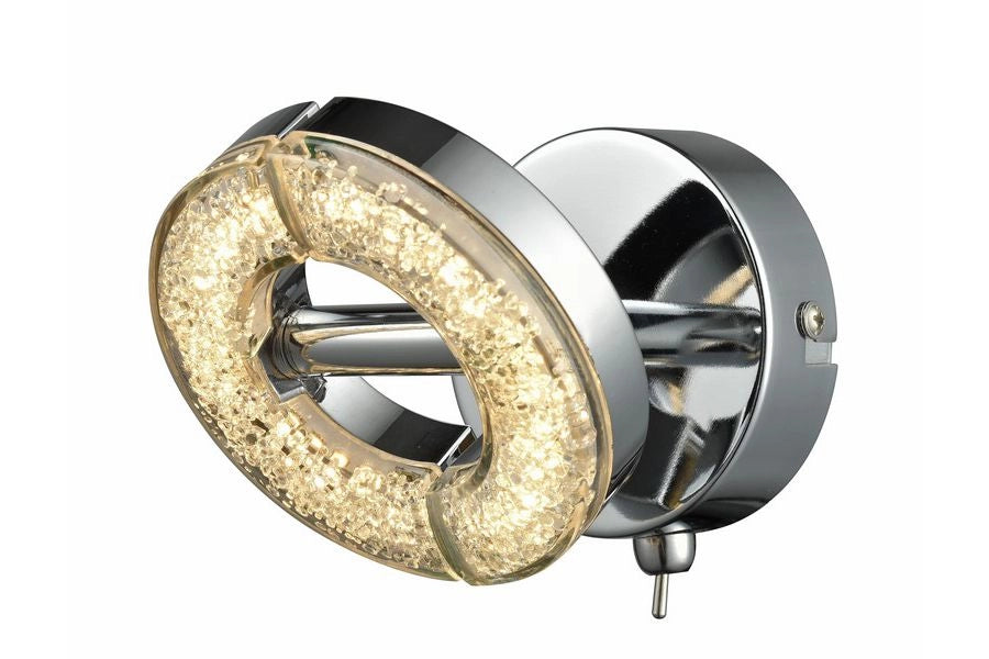 Applique tonda cromata Semic LED 2x3W Reality REA823902-06