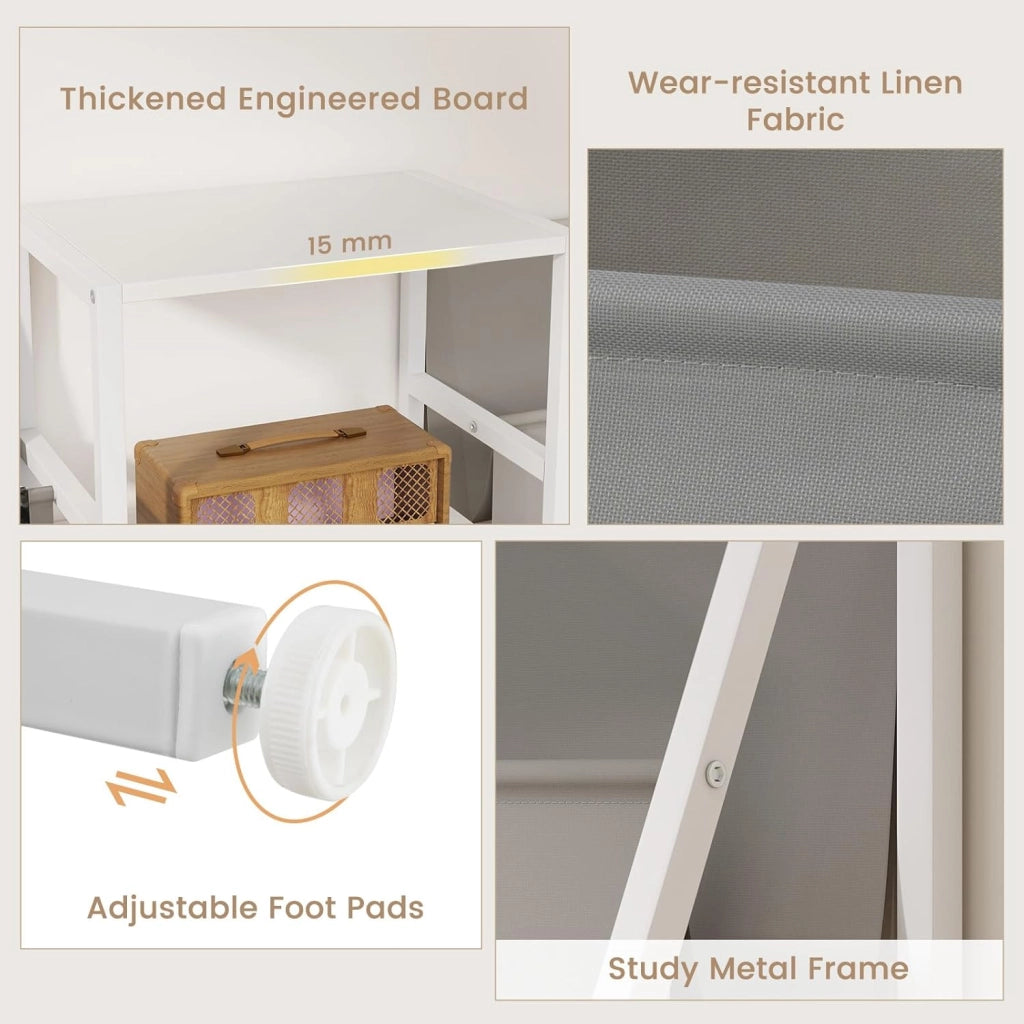 GIANTEX Supporto per giradischi, mobile platino in vinile con 3 ripiani aperti, 6 tasche, per 200 album, telaio in metallo, combinazione flessibile, per soggiorno, studio, camera da letto (nero)