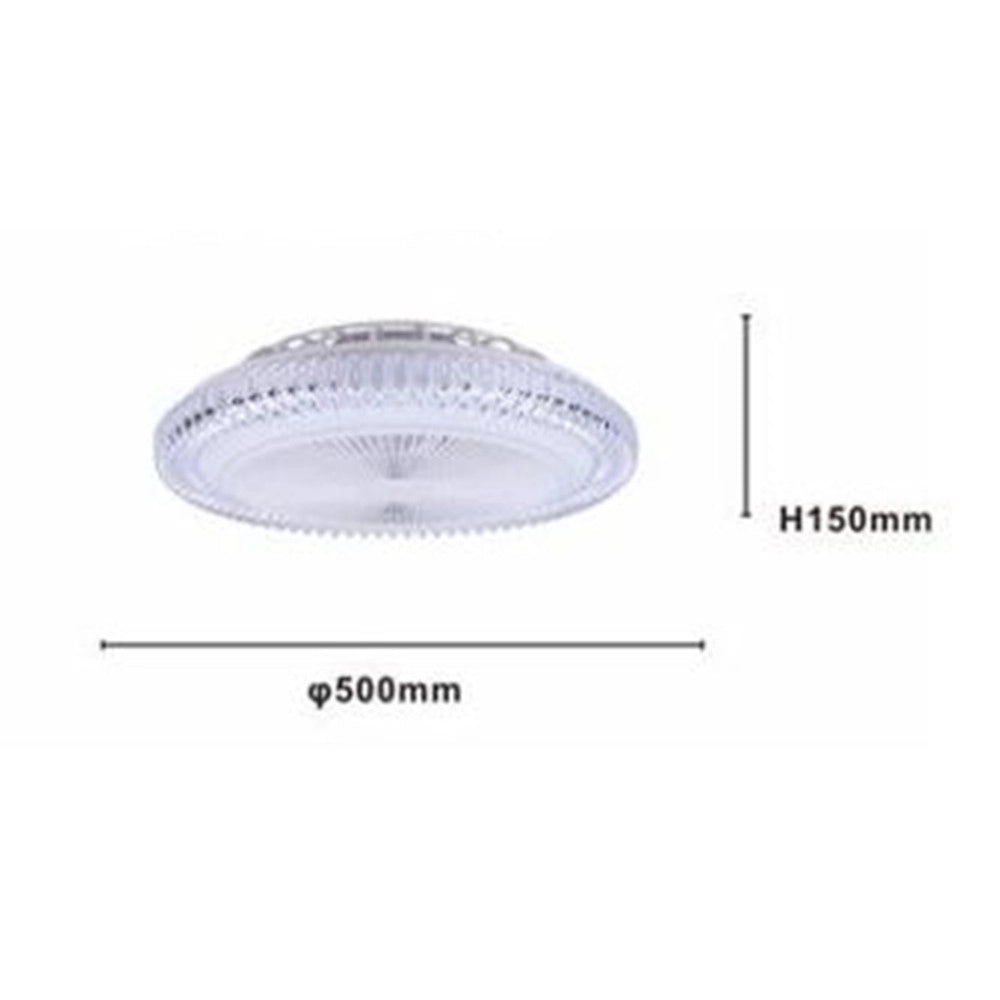 Trade Shop - Lampadario Con Ventilatore Da Soffitto Plafoniera Led Telecomando Luce 3000-6500k 42217 -