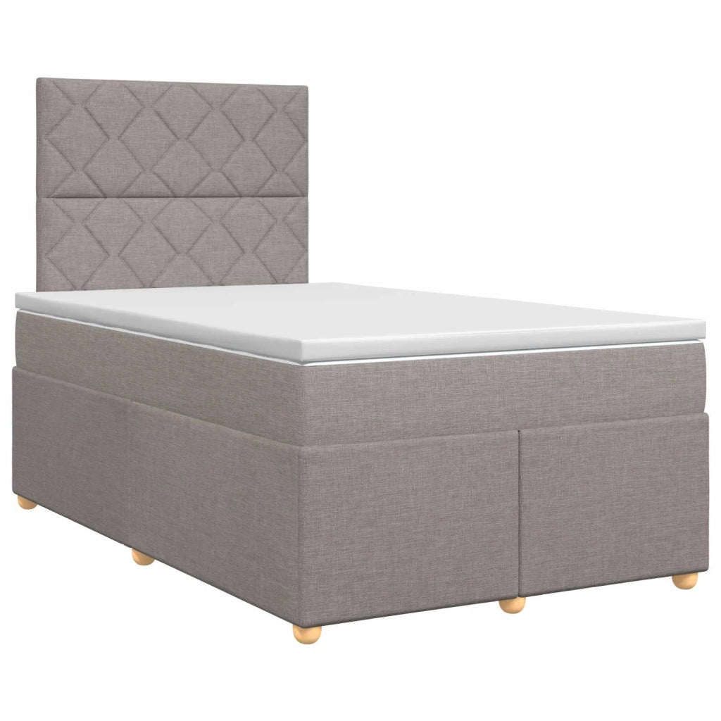 Letto box spring con materasso Tortora 120 x 190 cm Tessuto 3453848