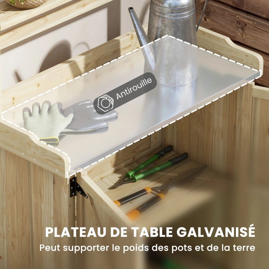 Tavolo da giardino ¨C zephmum ¨C legno naturale 90.5x41x124.5cm