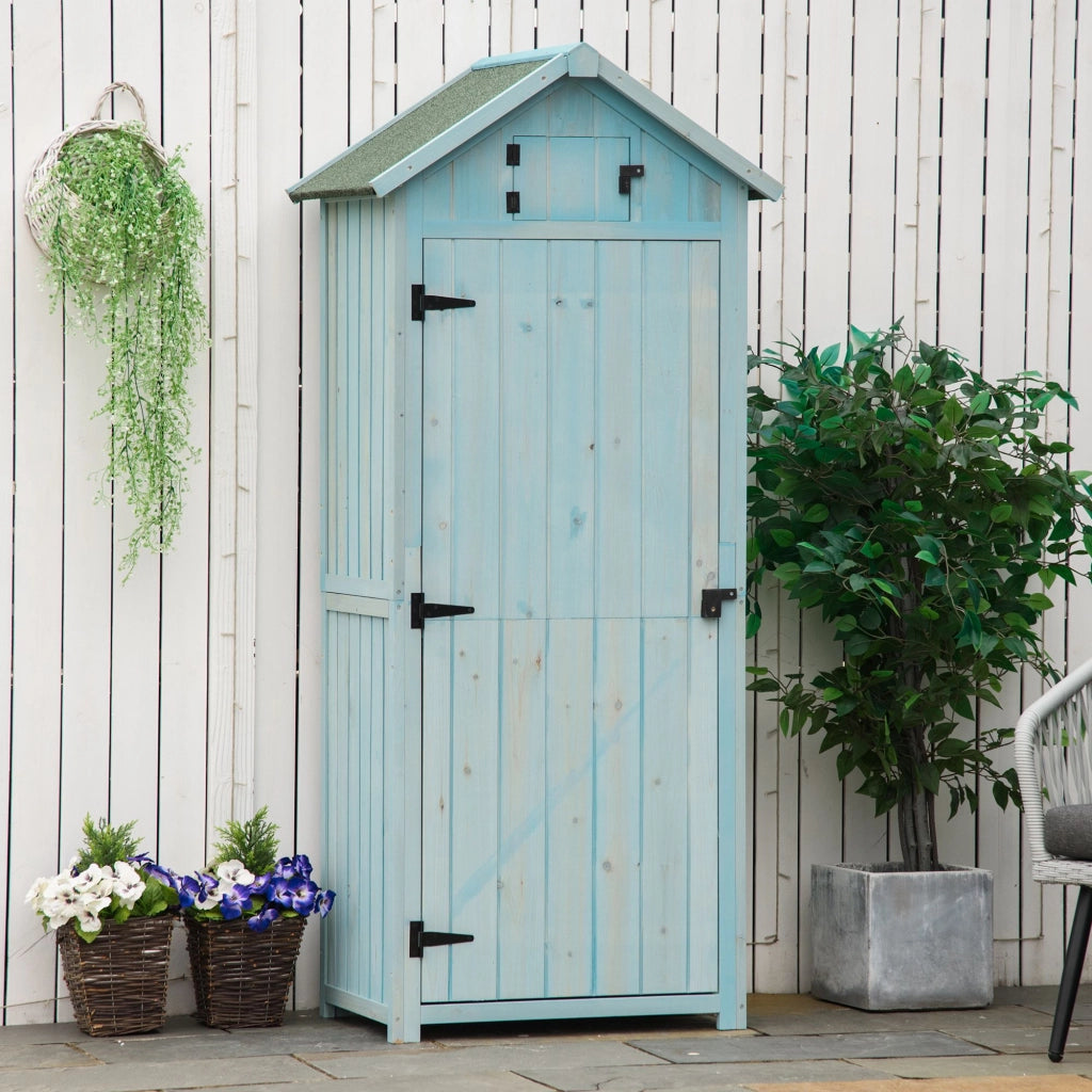 ARMADIO DA GIARDINO 77 x 54,2 x 179 cm Legno Azzurro