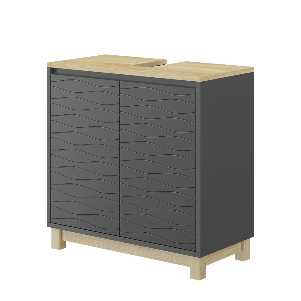 Vicco Mobiletto per lavabo Antracite 60 x 60 cm con 2 porte
